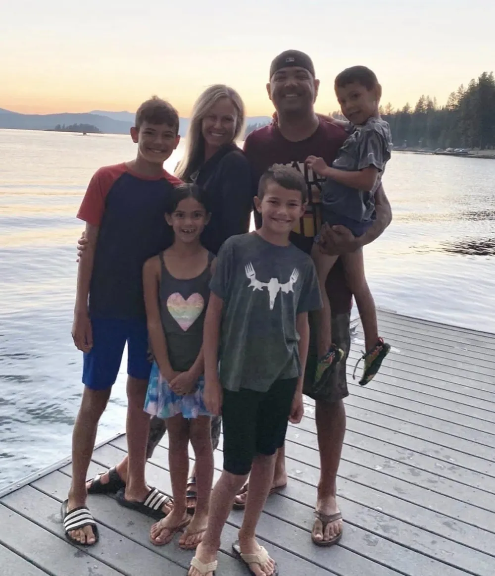 Gabe Trevizo with his wife Cindy and their four kids